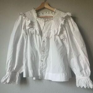 Dôen Chambray Top in Salt Poplin